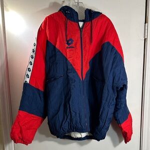Lotto Red and Blue Insulated Windbreaker Jacket Men’s sz XL